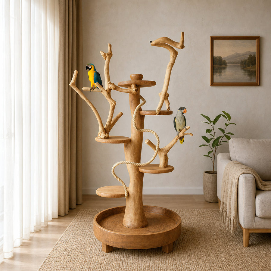 Natural Tree Parrot Playground For Living Room And Bird Space