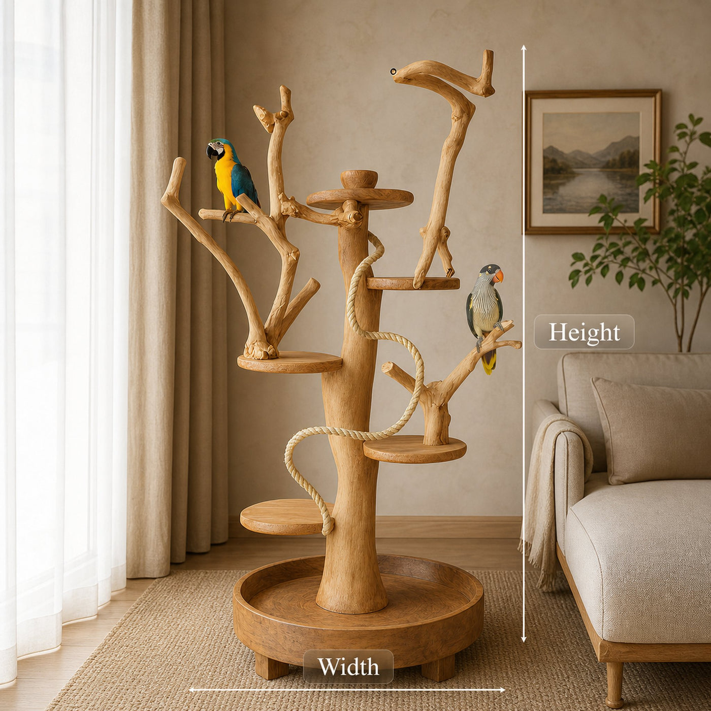 Natural Tree Parrot Playground For Living Room And Bird Space - product view 6