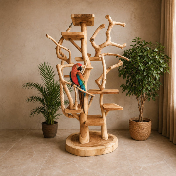 Natural Tree Parrot Stand For Living Room And Bird Room