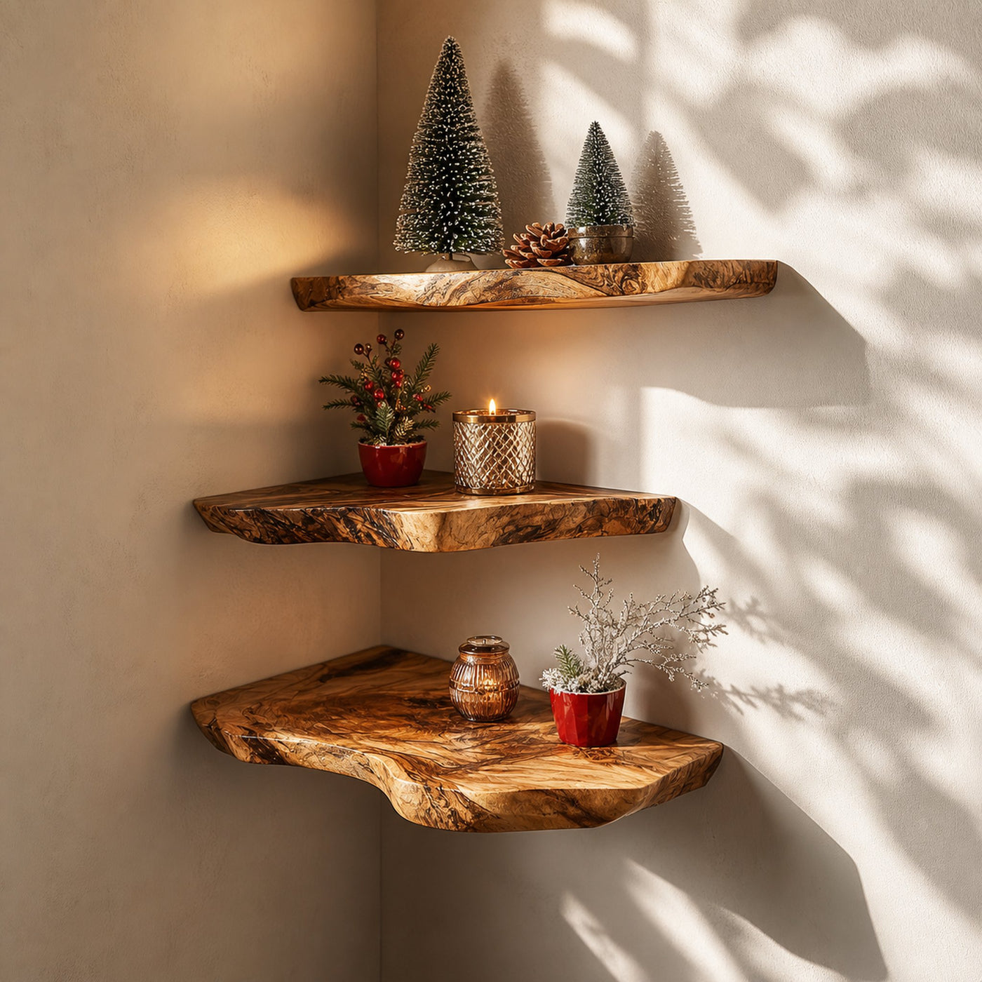 Oak Floating Corner Shelf Rustic Floating Shelf Christmas Gifts