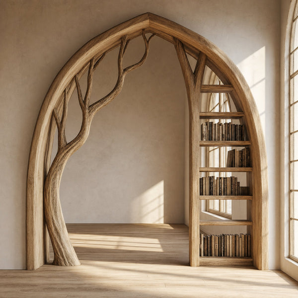Organic Architectural Bookcase Arch For Living Space And Interior Area