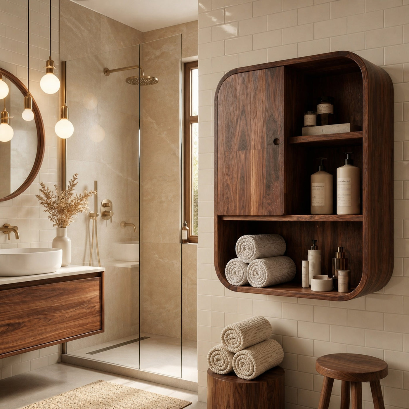 Organic Bathroom Cabinet Wood For Bathroom Space - product view 7