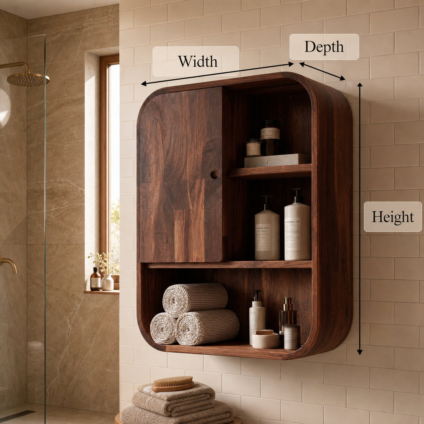 Organic Bathroom Cabinet Wood For Bathroom Space - product view 8