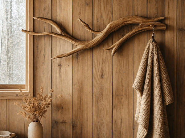 Organic Branch Wall Hook Solid Wood Rustic Entryway Accent
