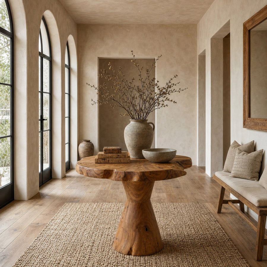Organic Live Edge Foyer Table For Entryway