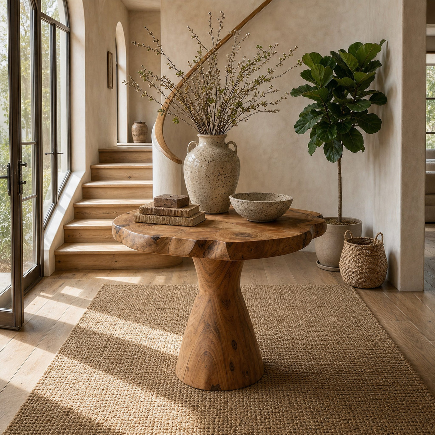 Organic Live Edge Foyer Table For Entryway - product view 6