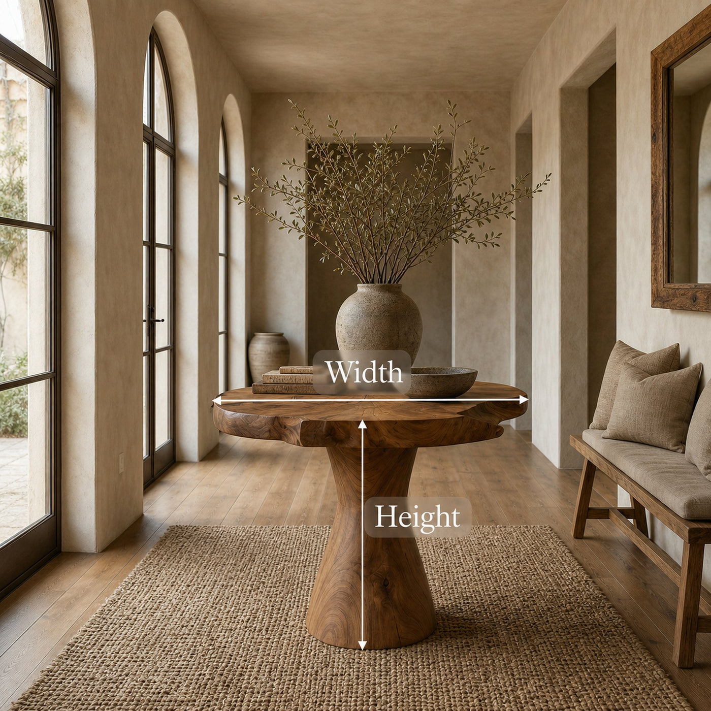 Organic Live Edge Foyer Table For Entryway - product view 8