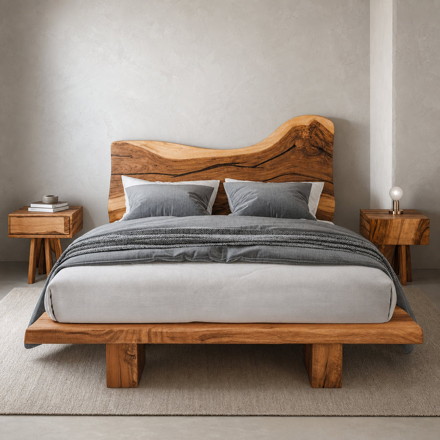 Organic Live Edge Headboard For Bedroom
