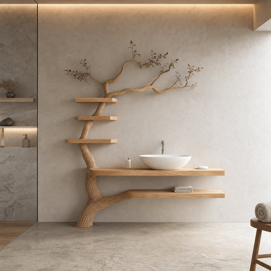 Organic Modern Artistic Bathroom Display Shelf