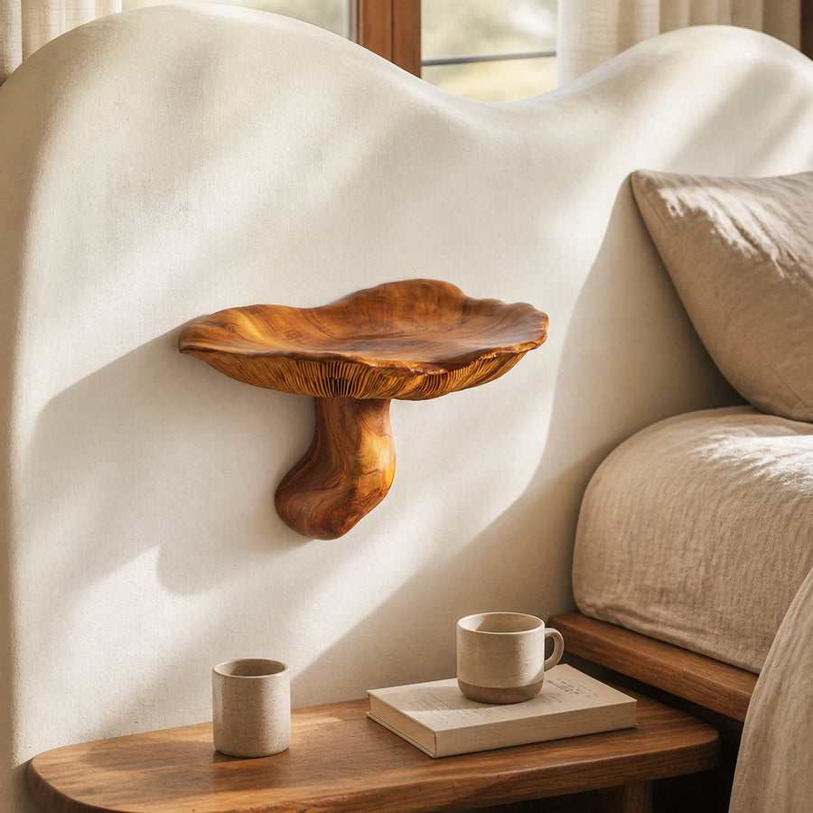 Organic Modern Bedside Wall Mushroom Shelf For Bedroom
