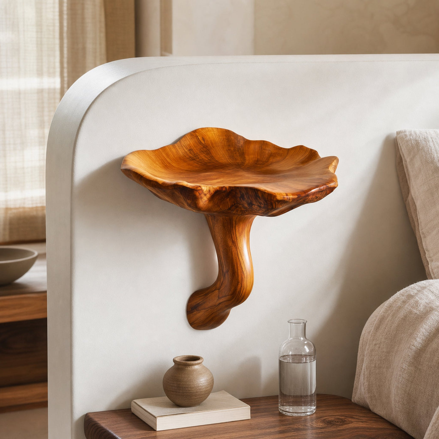 Organic Modern Floating Wall Shelf For Bedroom