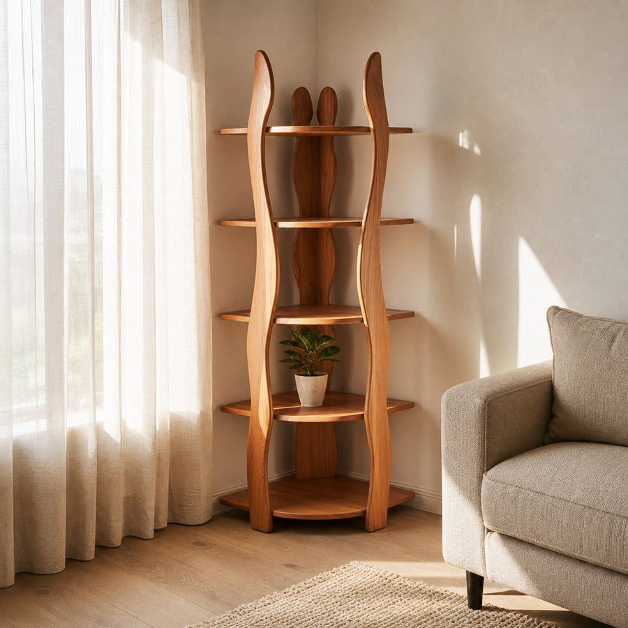 Organic Modern Sculptural Corner Shelf Living Room Or Office