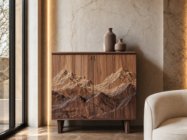 Organic Modern Side Storage Cabinet For Living Room