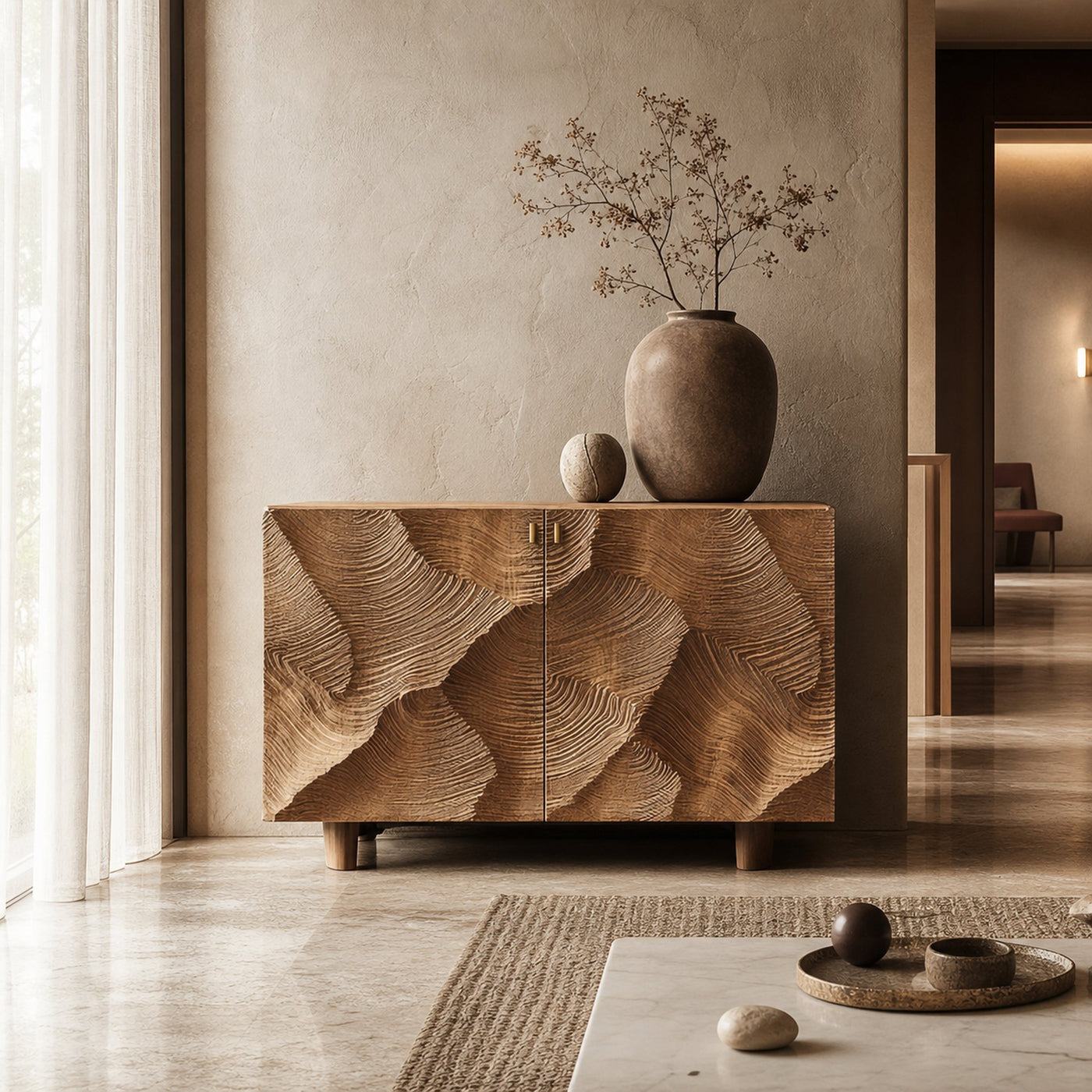 Organic Modern Sideboard Cabinet For Living Room And Dining Room