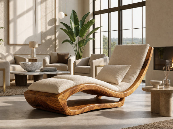 Organic Modern Wooden Daybed Minimalist Luxury Interior Design