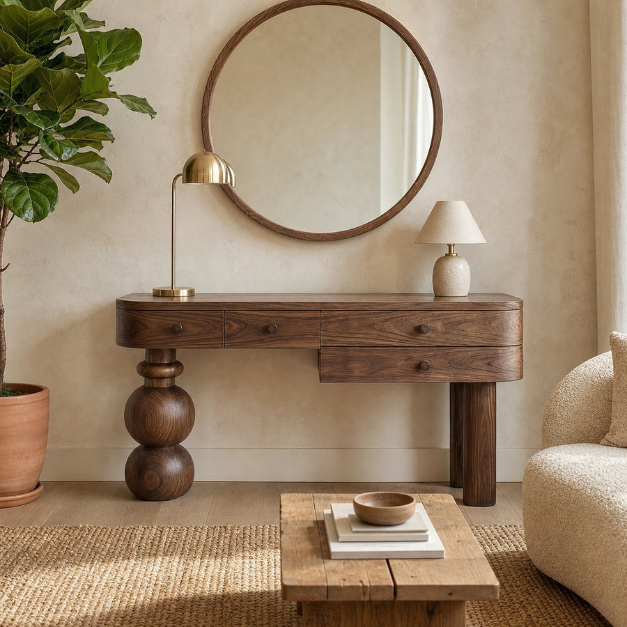 Organic Modern Wooden Dressing Table Bedroom Or Vanity Area