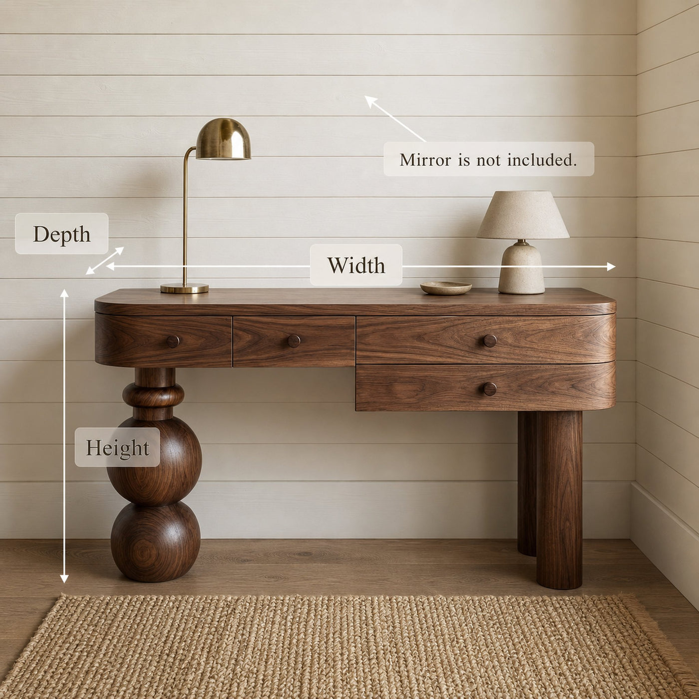 Organic Modern Wooden Dressing Table Bedroom Or Vanity Area - product view 6