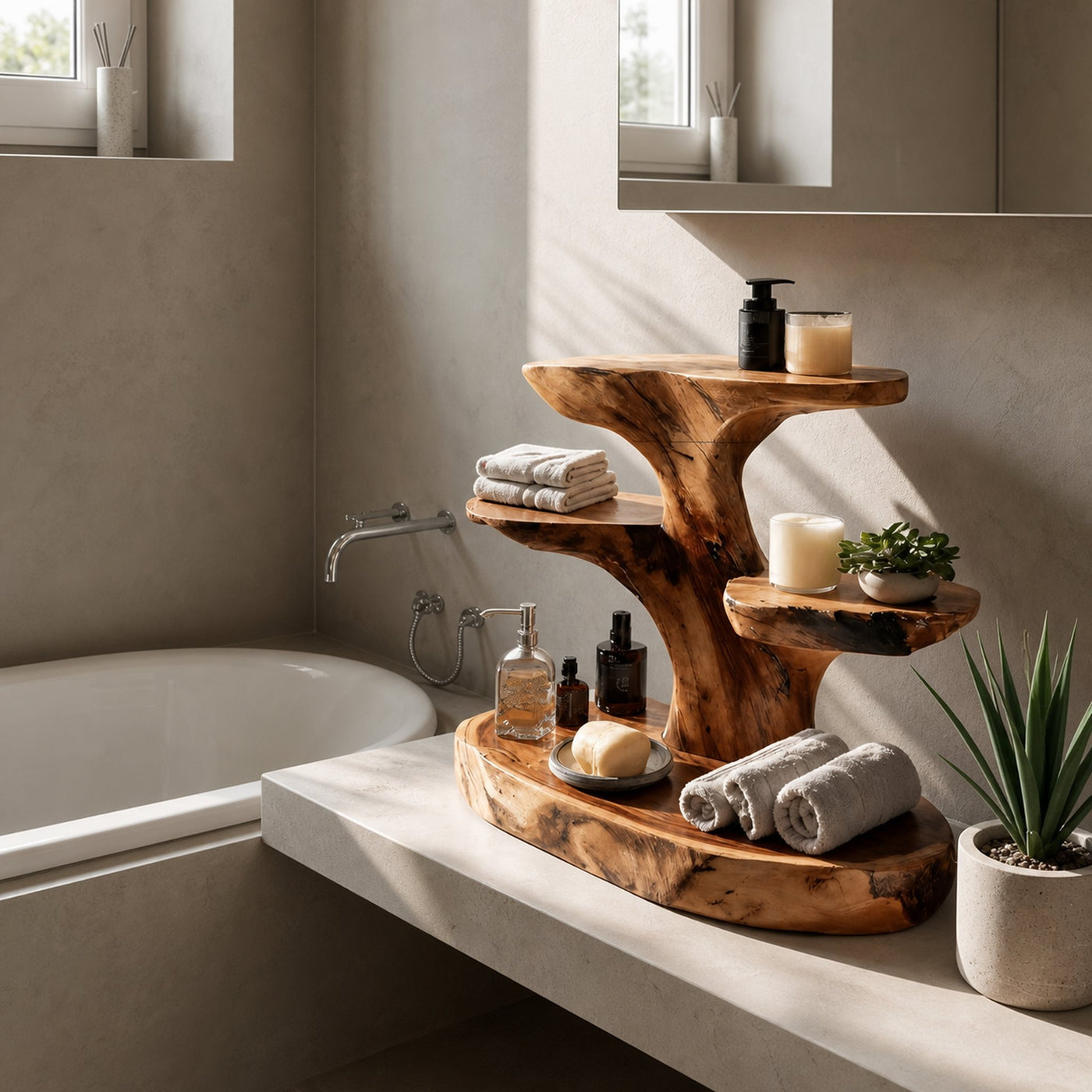 Organic Multi Tier Bathroom Shelf For Spa - product view 6