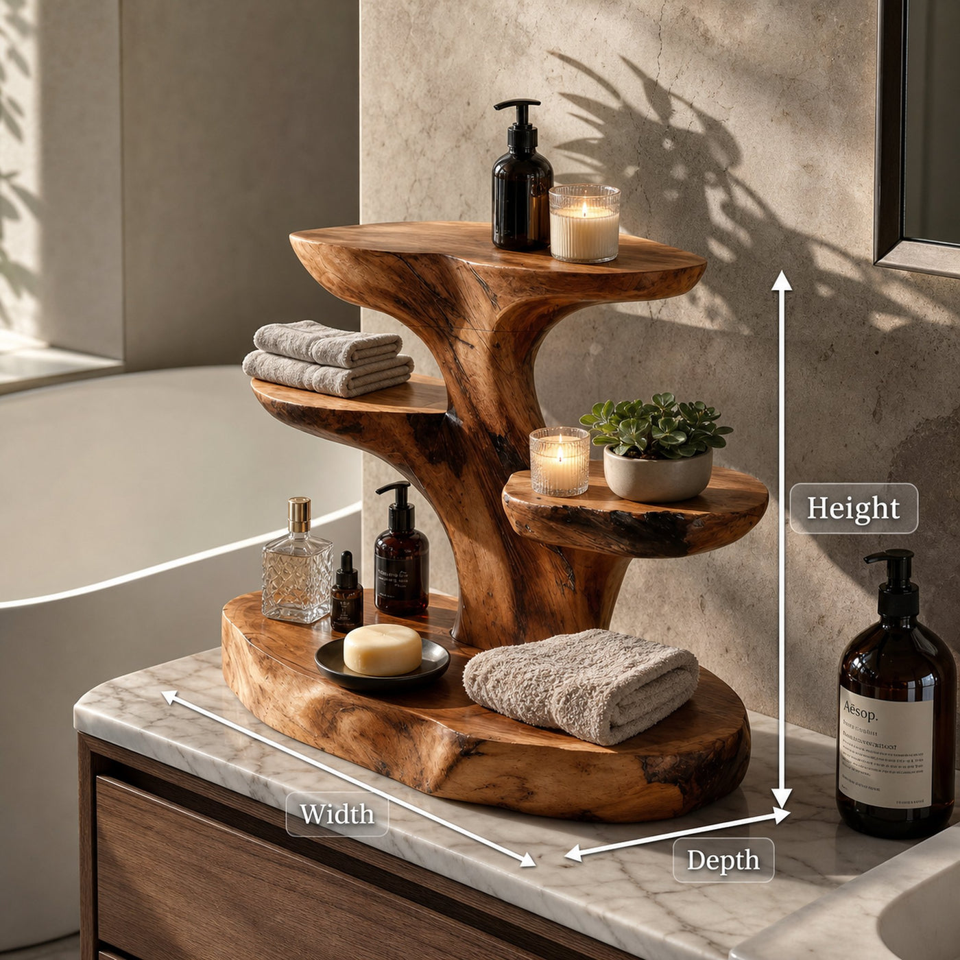 Organic Multi Tier Bathroom Shelf For Spa - product view 8
