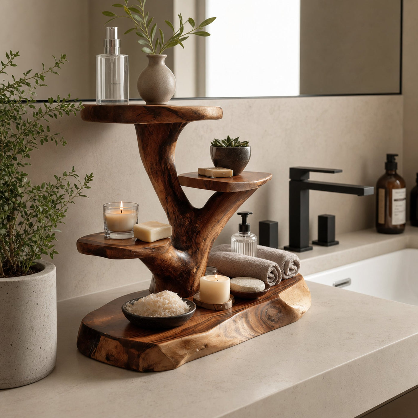 Organic Multi Tier Display Shelf For Bathroom - product view 6