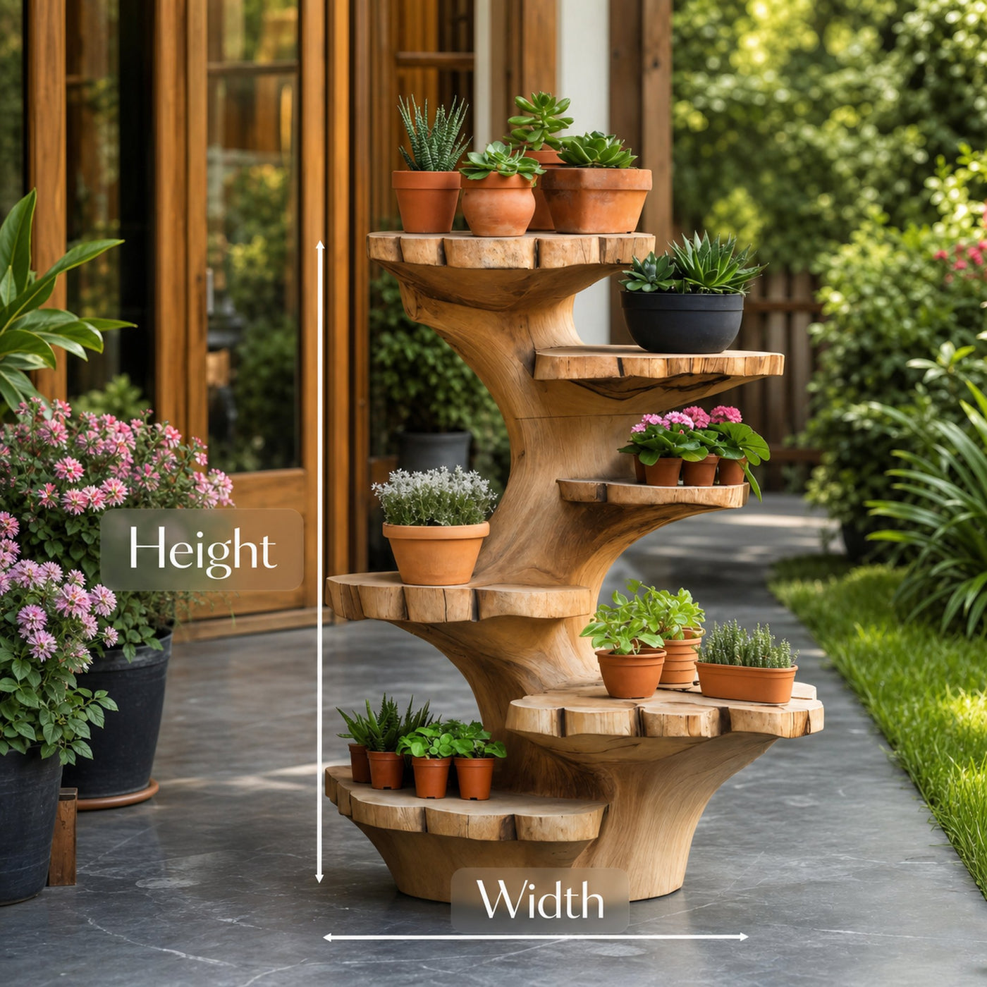 Organic Multi Tier Sculptural Plant Stand For Garden - product view 6