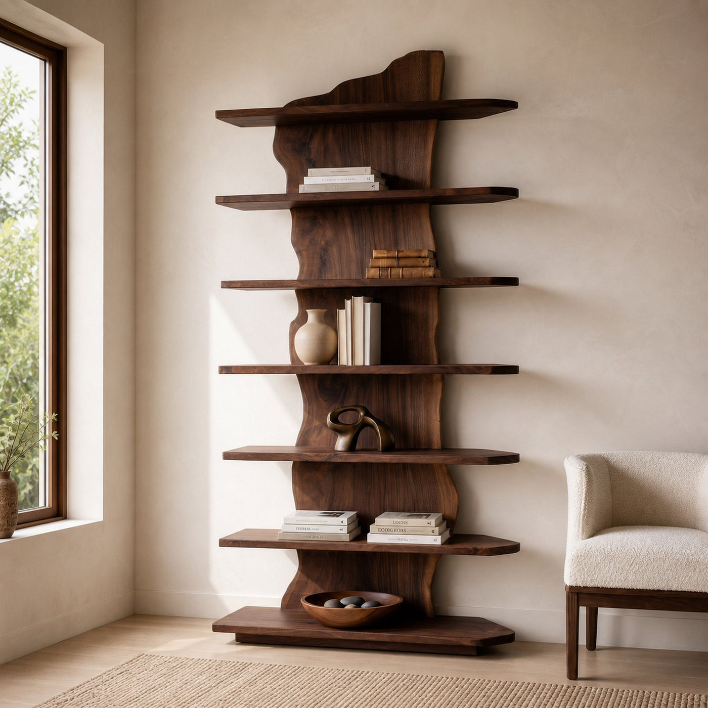 Organic Natural Wooden Standing Shelf For Reading Nook - product view 7