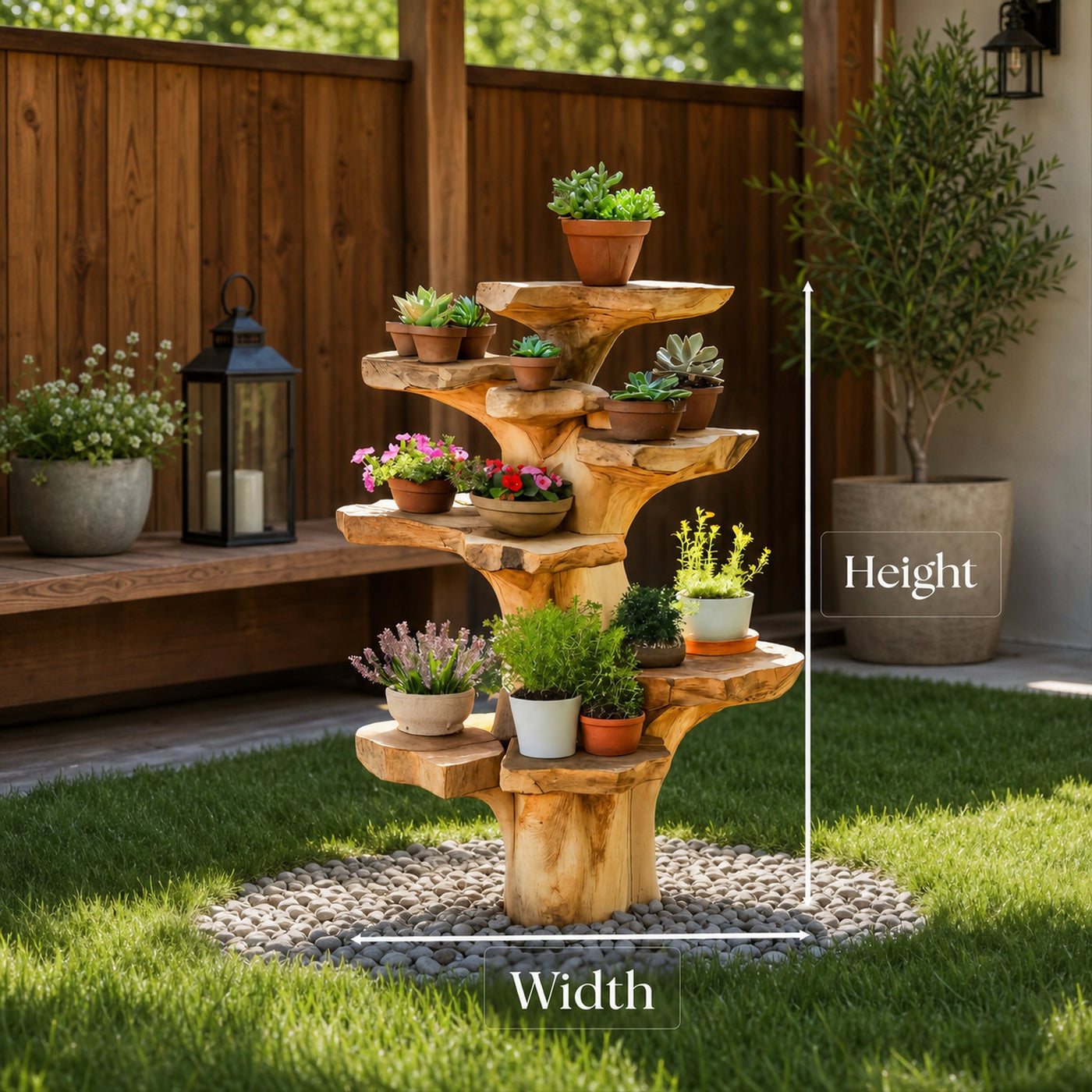 Organic Plant Stand With Multi Tier Tree Design For Garden - product view 6