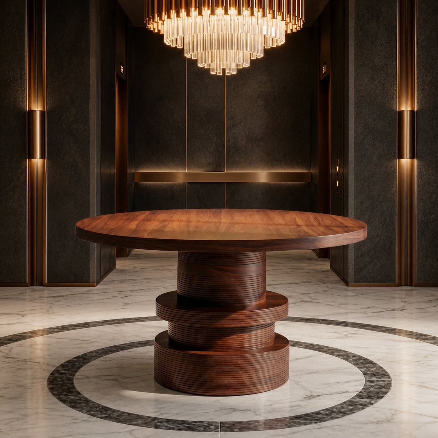Organic Round Entryway Table For Living Room And Entryway