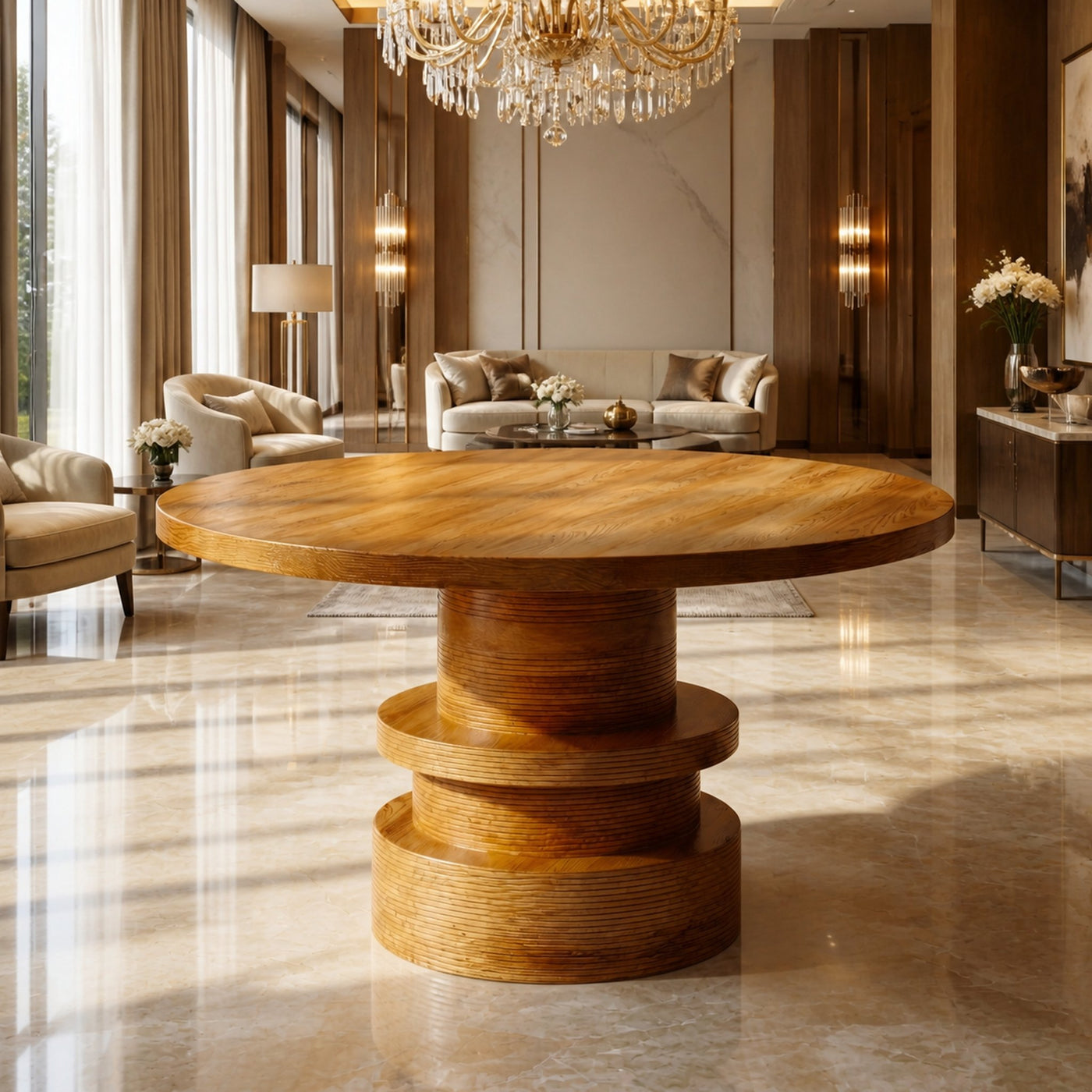 Organic Round Entryway Table For Living Room And Entryway - product view 6
