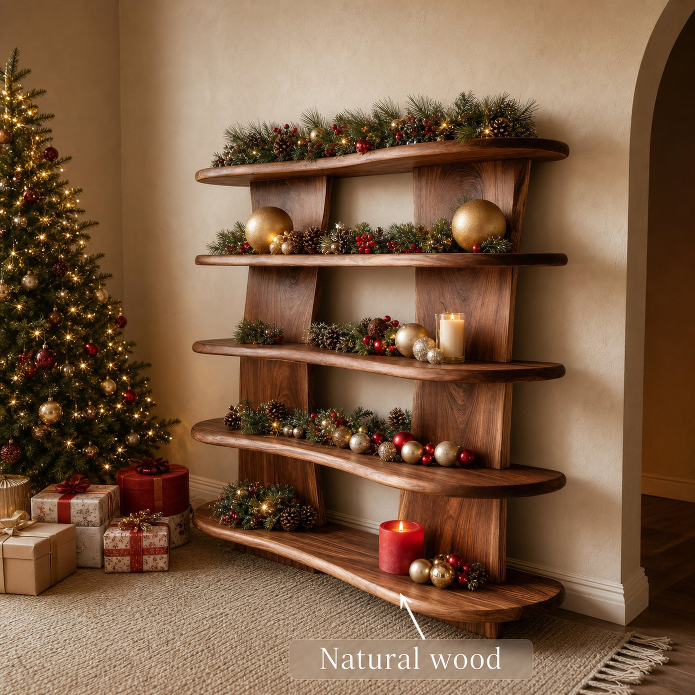 Organic Sculpted Shelf For Holiday Decorative Display - product view 6