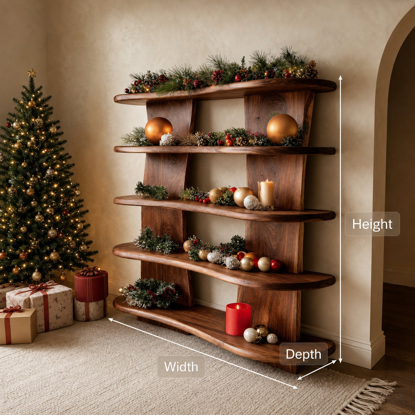 Organic Sculpted Shelf For Holiday Decorative Display - product view 8