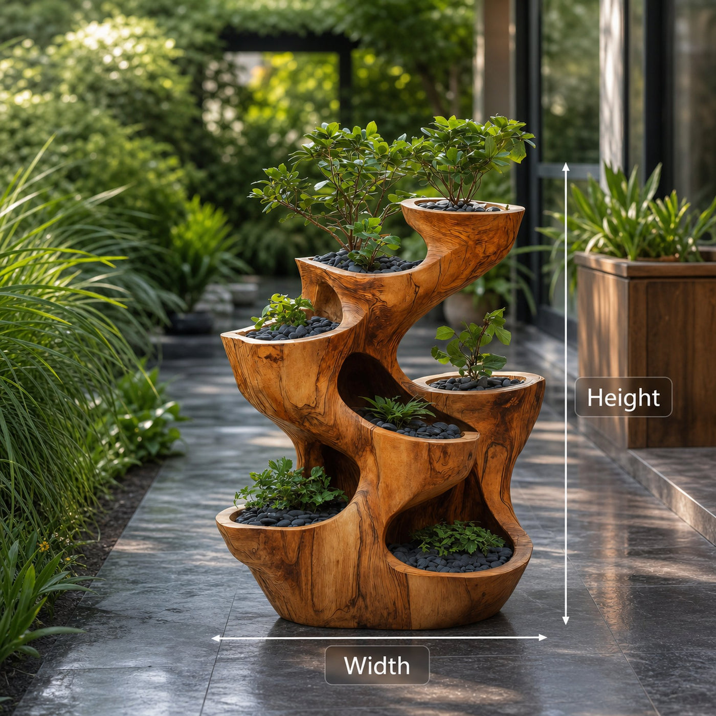 Organic Sculptural Multi Tier Planter For Garden Decor - product view 6
