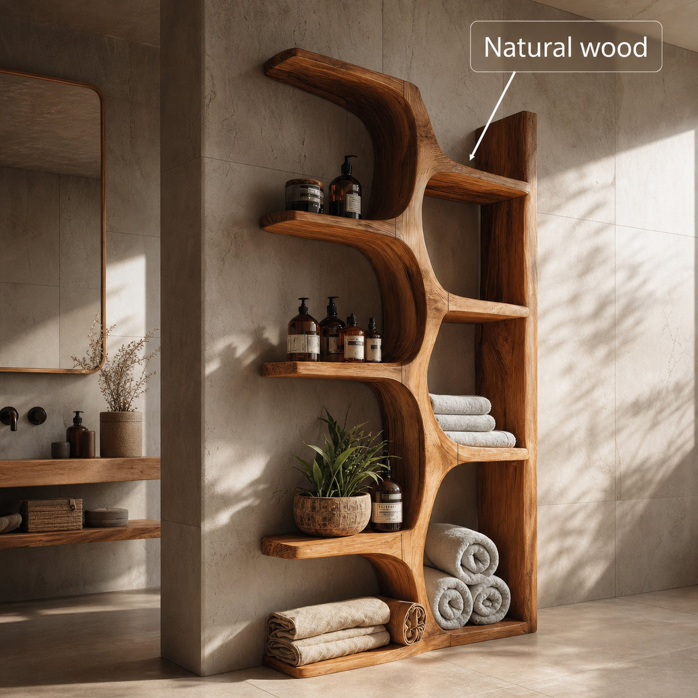Organic Sculptural Shelf For Bathroom Or Spa - product view 6
