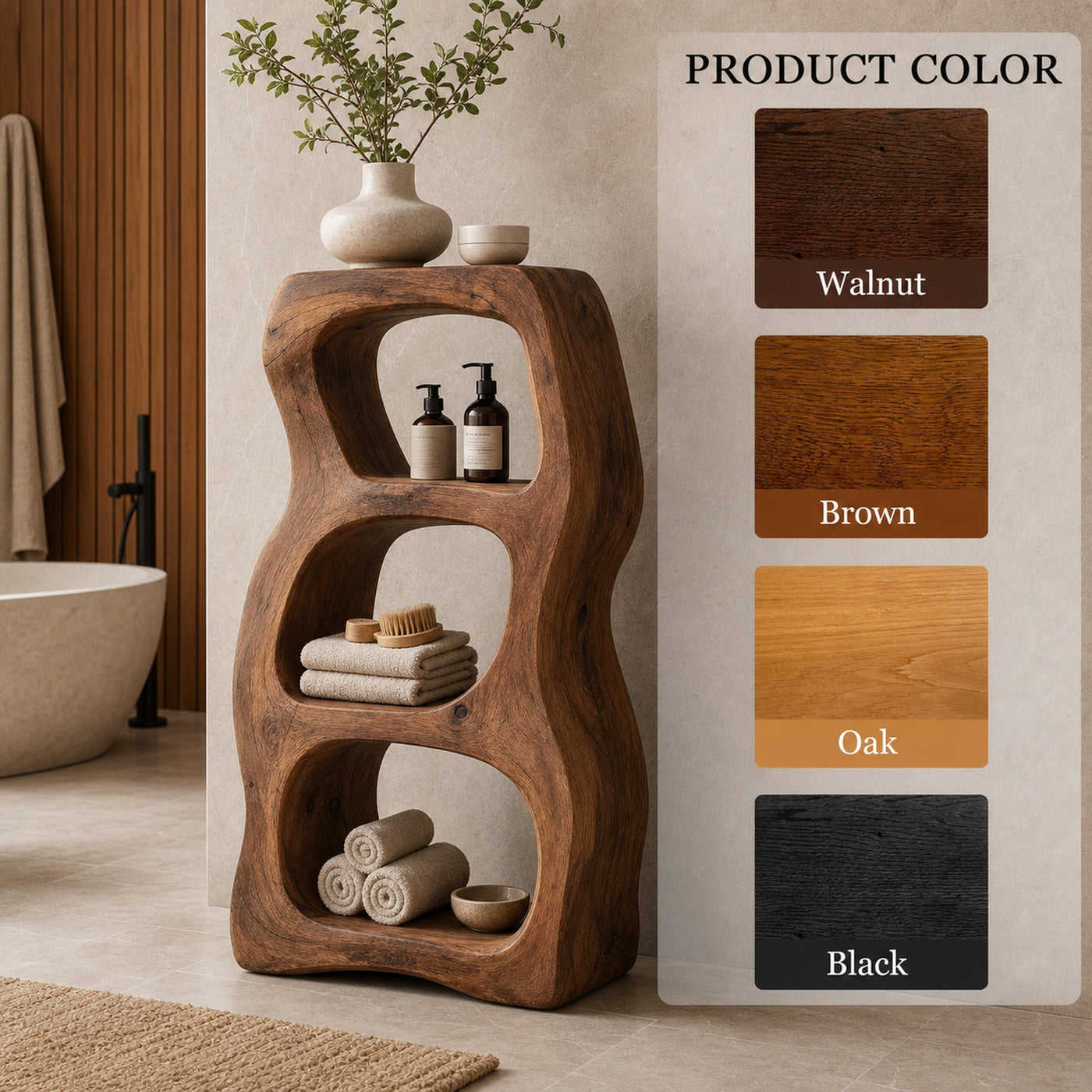 Organic Sculptural Shelf For Bathroom Or Spa - product view 7