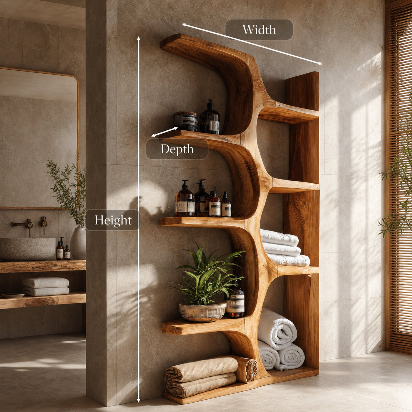 Organic Sculptural Shelf For Bathroom Or Spa - product view 8