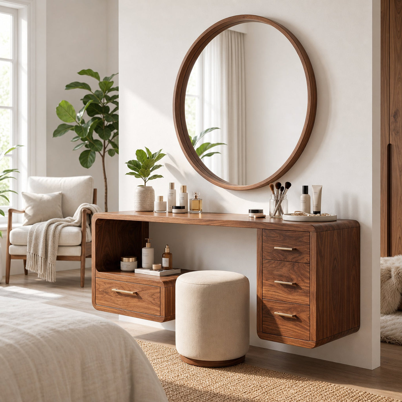 Organic Sculptural Vanity Desk Dressing Room Beauty Space Personal Area - product view 6