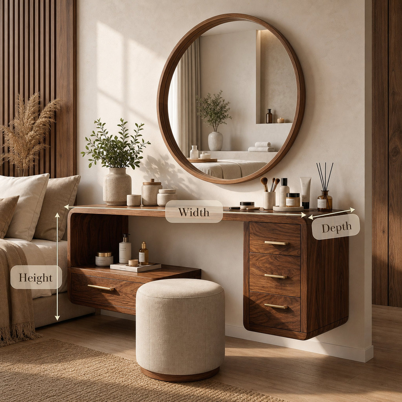 Organic Sculptural Vanity Desk Dressing Room Beauty Space Personal Area - product view 8