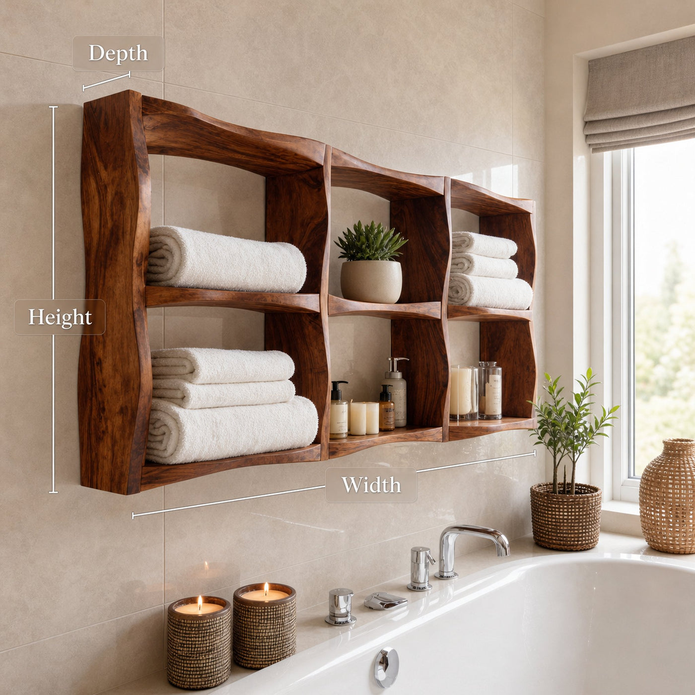 Organic Sculptural Wall Shelf For Modern Bathroom Interior - product view 6