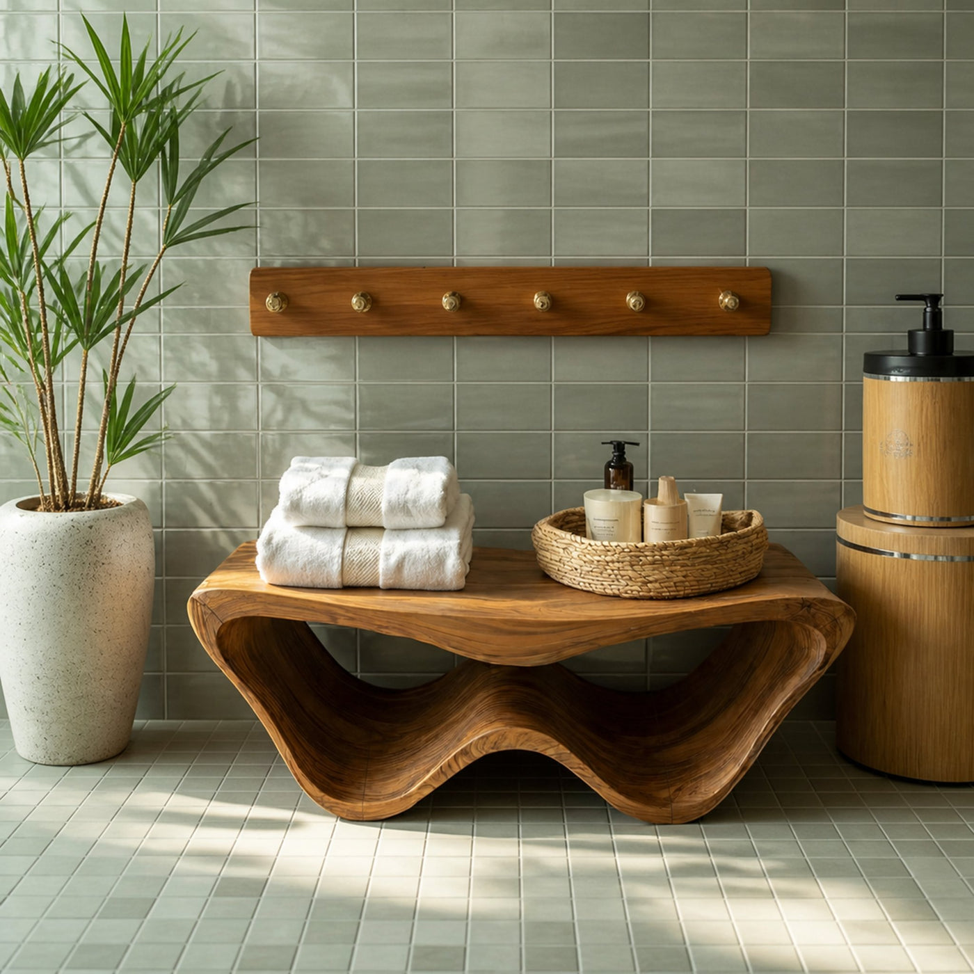 Organic Shower Bench With Storage For Bathroom - product view 6