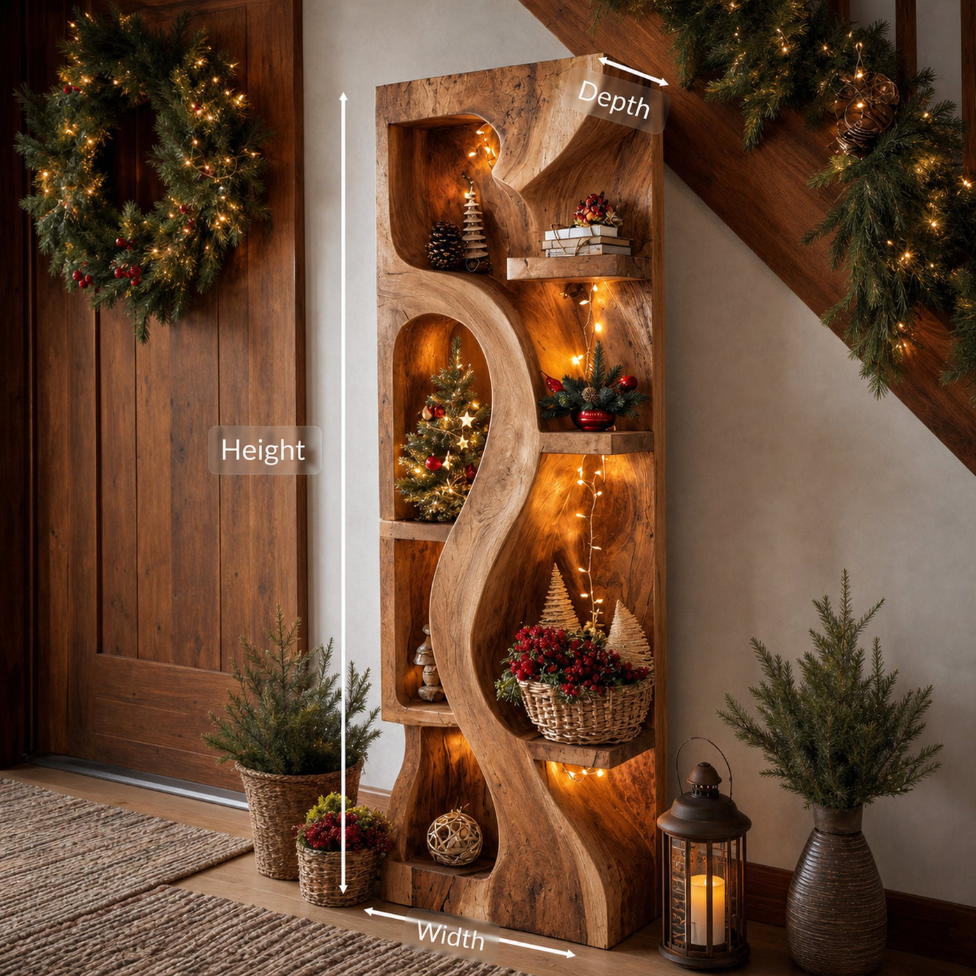 Organic Standing Shelf With Wave Design For Holiday Display - product view 9