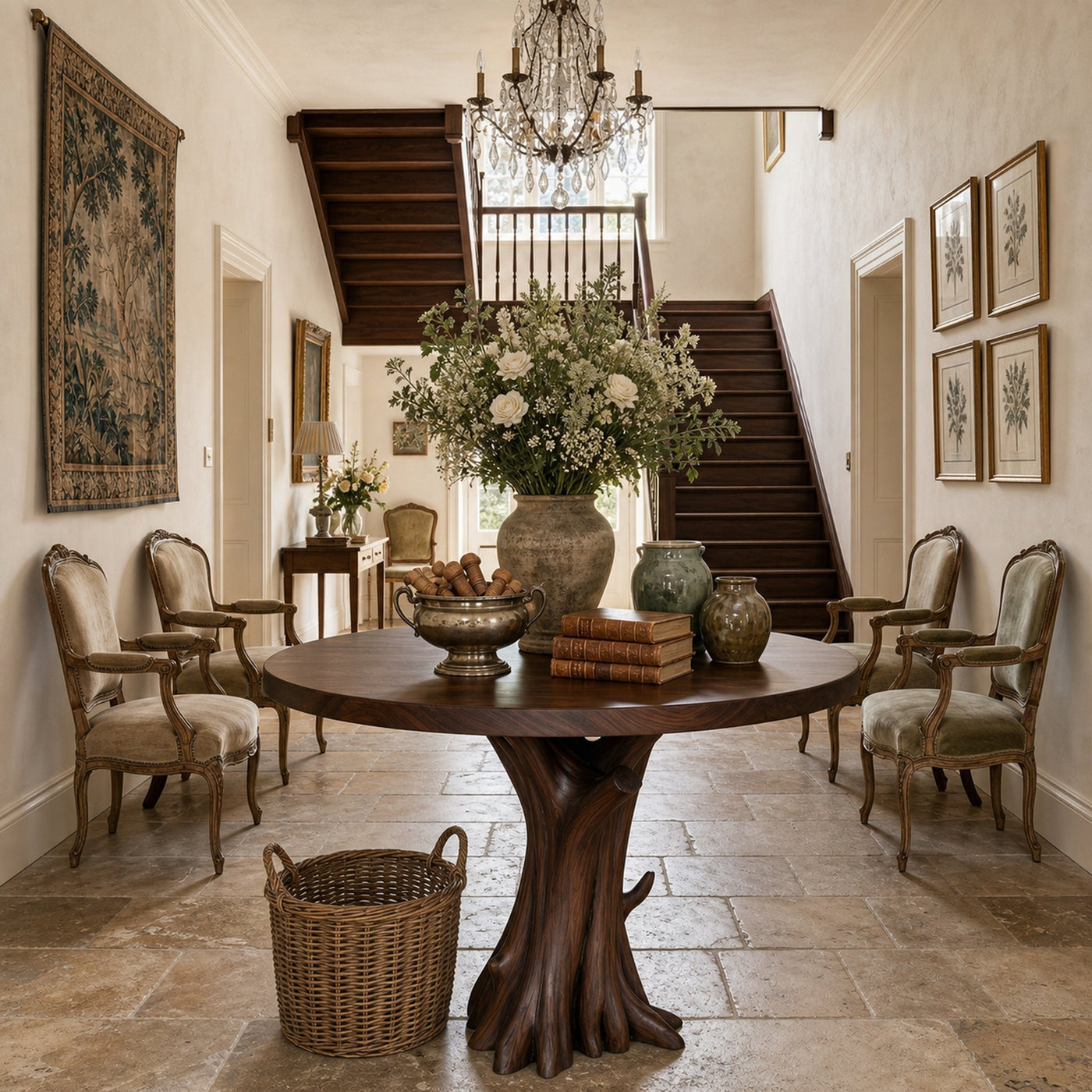 Organic Tree Base Round Entryway Table For Living Room And Hallway - product view 7