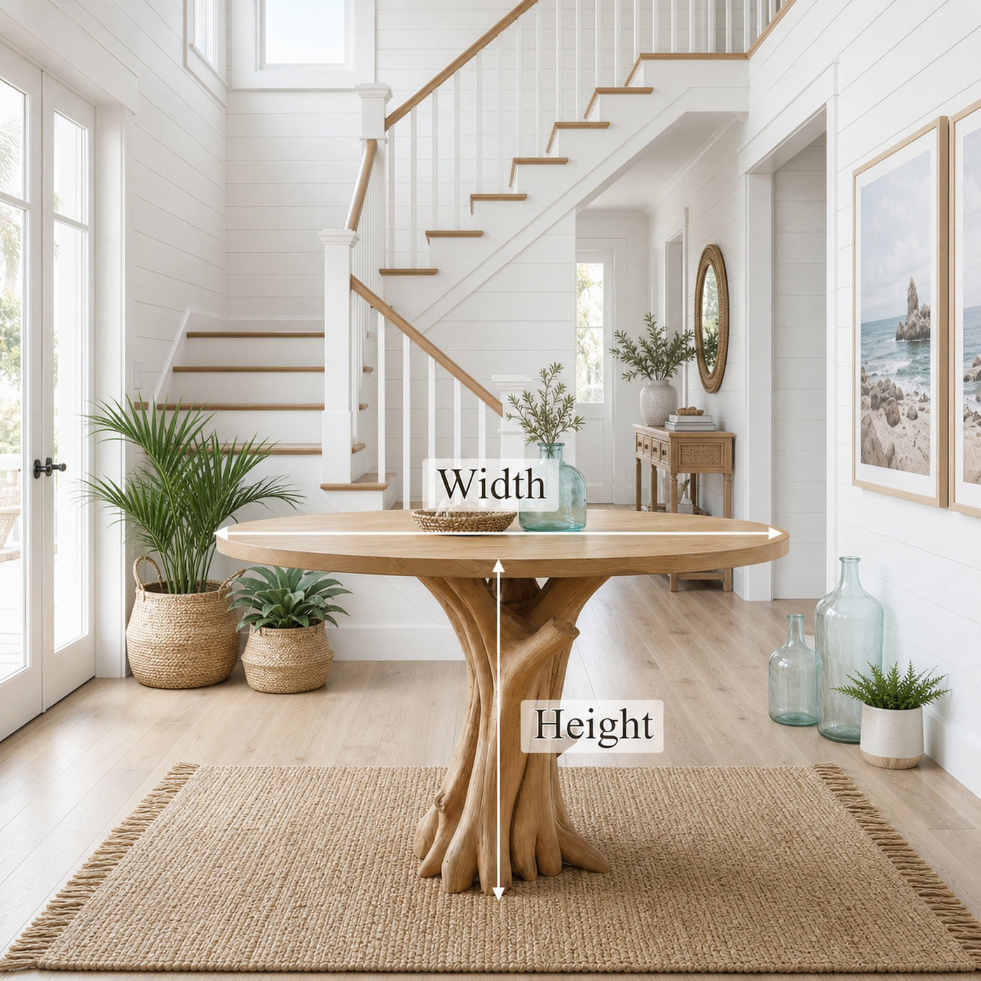 Organic Tree Base Round Entryway Table For Living Room And Hallway - product view 8