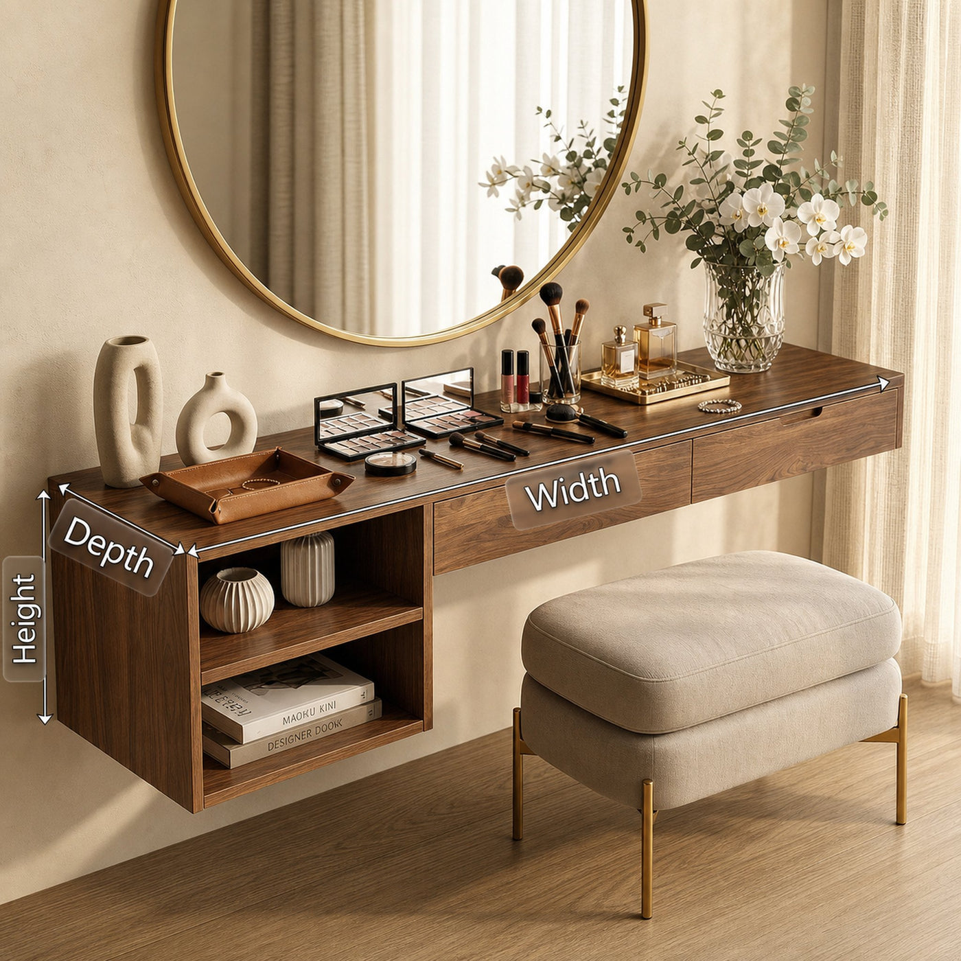 Organic Vanity Table Dressing Room Makeup Area Personal Space - product view 8