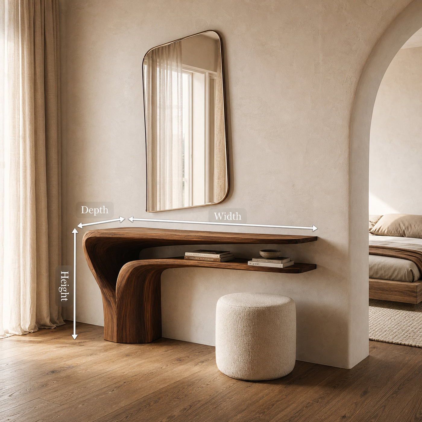 Organic Vanity Table For Bedroom Interior Space - product view 8