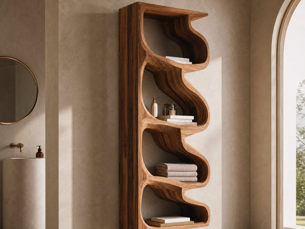 Organic Wall Bathroom Storage For Modern Bathroom Interior
