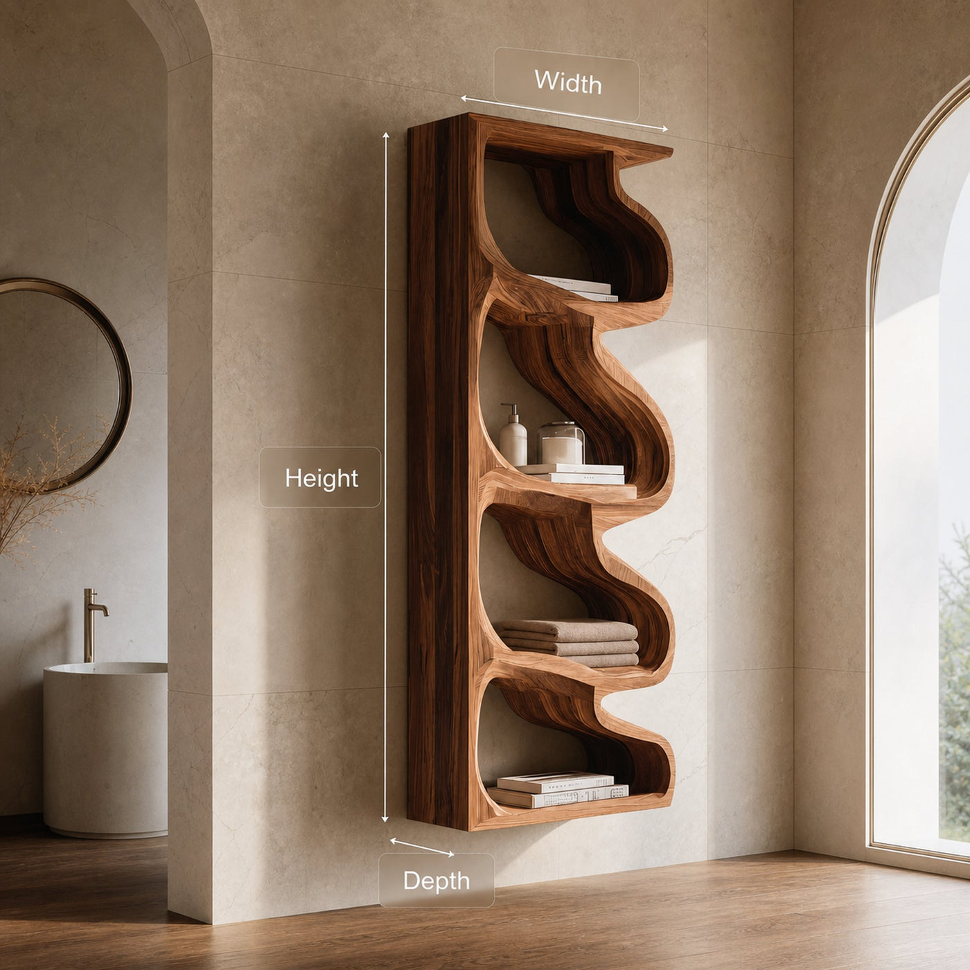 Organic Wall Bathroom Storage For Modern Bathroom Interior - product view 6