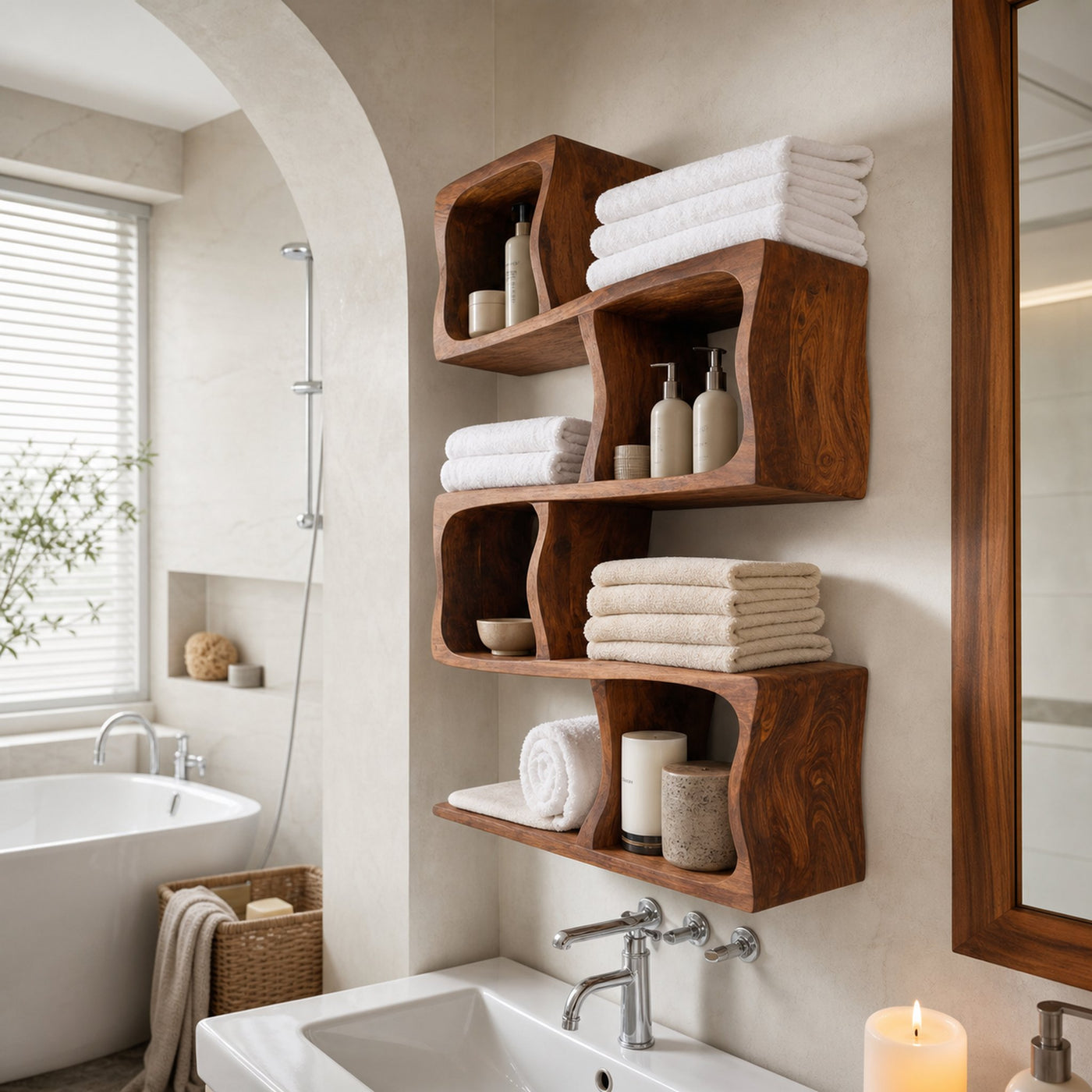 Organic Wall Shelf For Bathroom Wall Use - product view 6