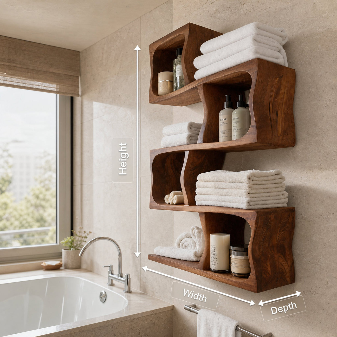 Organic Wall Shelf For Bathroom Wall Use - product view 8