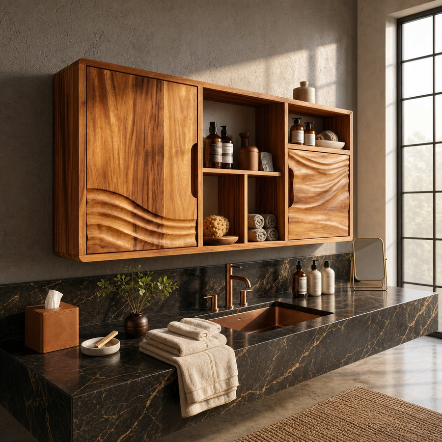 Organic Wave Accent Bathroom Cabinet Urban Bathroom