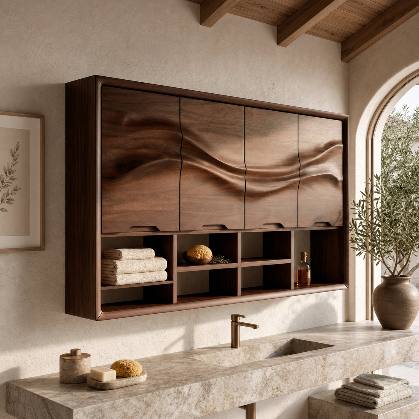 Organic Wave Panel Bathroom Cabinet Primary Bathroom - product view 7